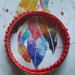 🍁Beaded Orange Boho Bracelet